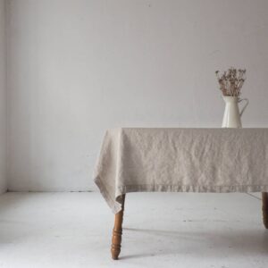 Natural Linen Tablecloth With Edge