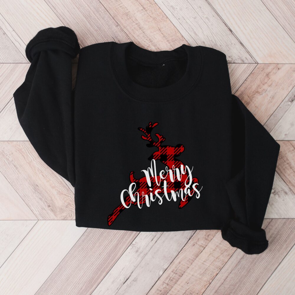 Buffalo Plaid Reindeer Christmas Sweatshirt