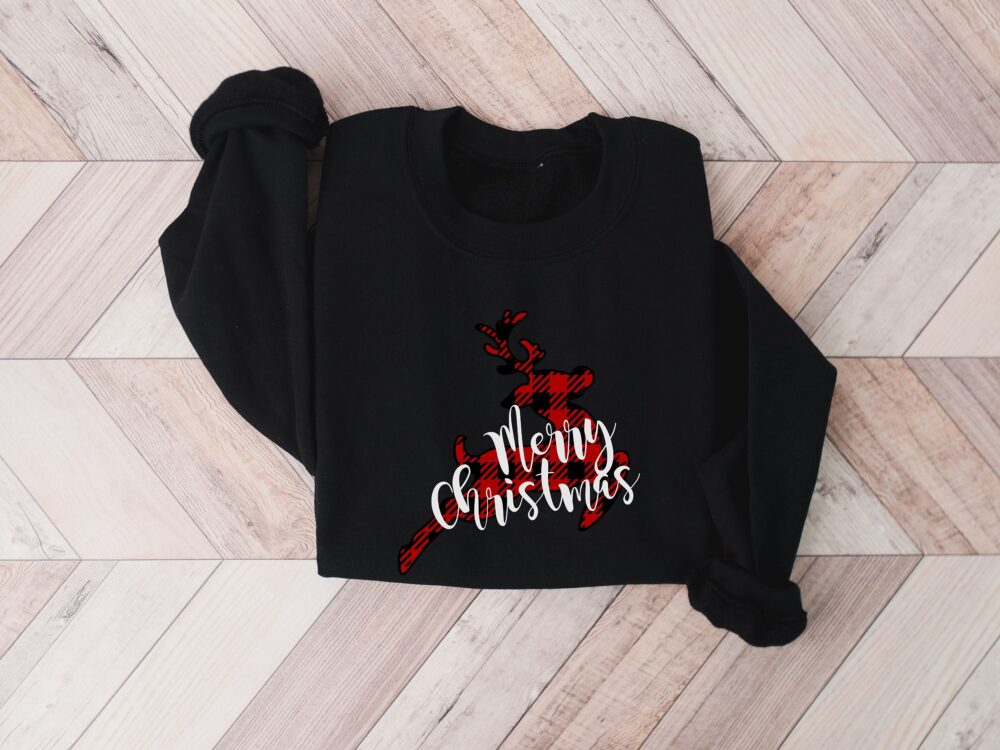 Buffalo Plaid Reindeer Christmas Sweatshirt