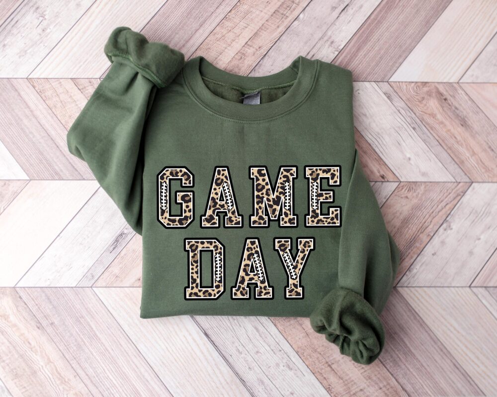 Game Day Leopard Cheetah Print Football Sweatshirt