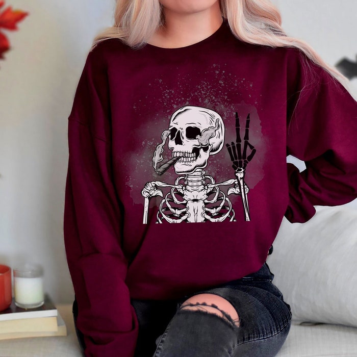 Rowdy Skeleton Halloween Sweatshirt