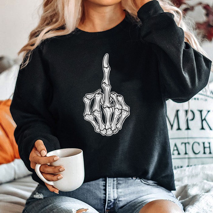 Skeleton Middle Finger Sweatshirt