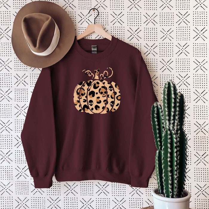 Skull Leopard Pumpkin Sweatshirt