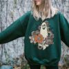 Vintage Floral Ghost Halloween Sweatshirt