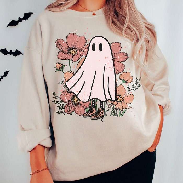 Vintage Floral Ghost Sweatshirt